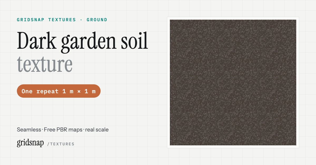 Sol Textyre Dark garden soil texture — seamless, free PBR at real scale | Gridsnap
