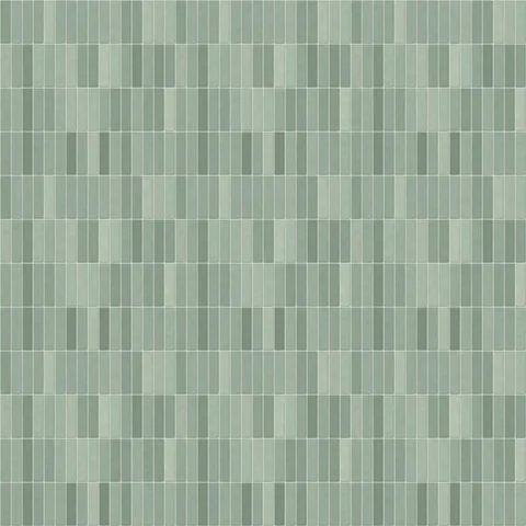 Seamless sage Kit Kat finger tiles texture in stack bond, 23 × 98 mm tiles with 2 mm off-white grout, shown as a 3×3 repeat