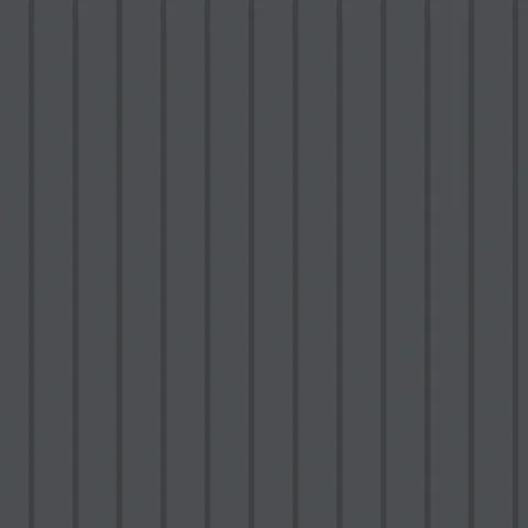 Seamless anthracite box-profile steel cladding texture, satin finish, one repeat 1 m × 1 m, shown as a 3×3 repeat