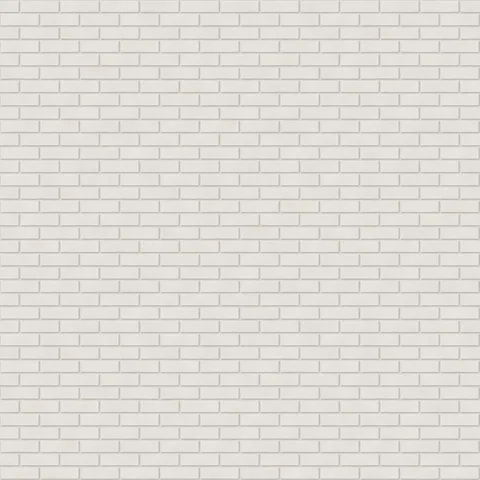 Seamless white painted brick texture in running bond, 215 × 65 mm bricks with 10 mm light grey mortar, shown as a 3×3 repeat