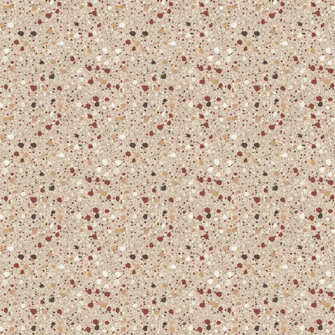 Seamless venetian terrazzo texture, 6–45 mm aggregate in a beige binder, one repeat 800 × 800 mm, shown as a 3×3 repeat