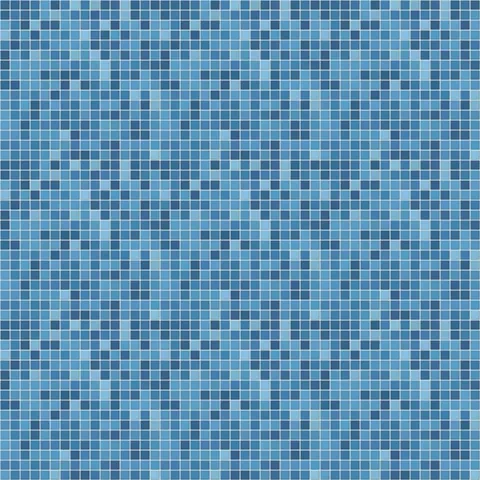 Seamless blue pool mosaic tiles texture in stack bond, 23 × 23 mm tiles with 2 mm off-white grout, shown as a 3×3 repeat